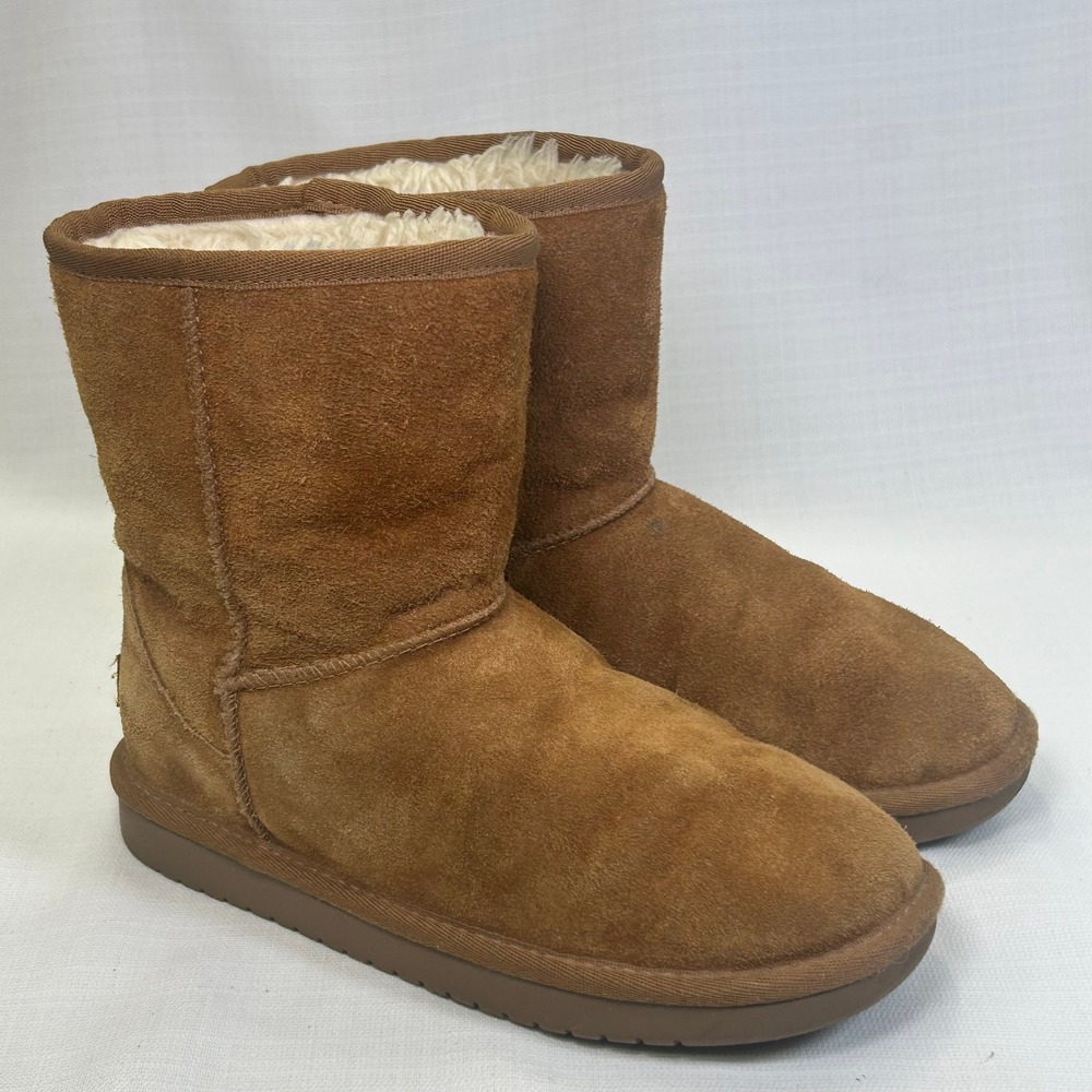 Koolaburra by UGG Koola Short Boot Kids 4 Chestnut Suede Faux Fur